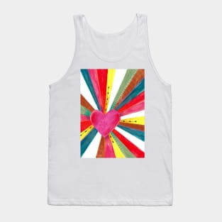 Rainbow sun heart valentines Tank Top